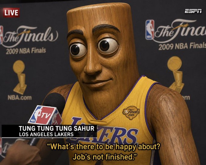 TripleT at the 2009 NBA Finals podium: what's there to be happy about, job's not finished